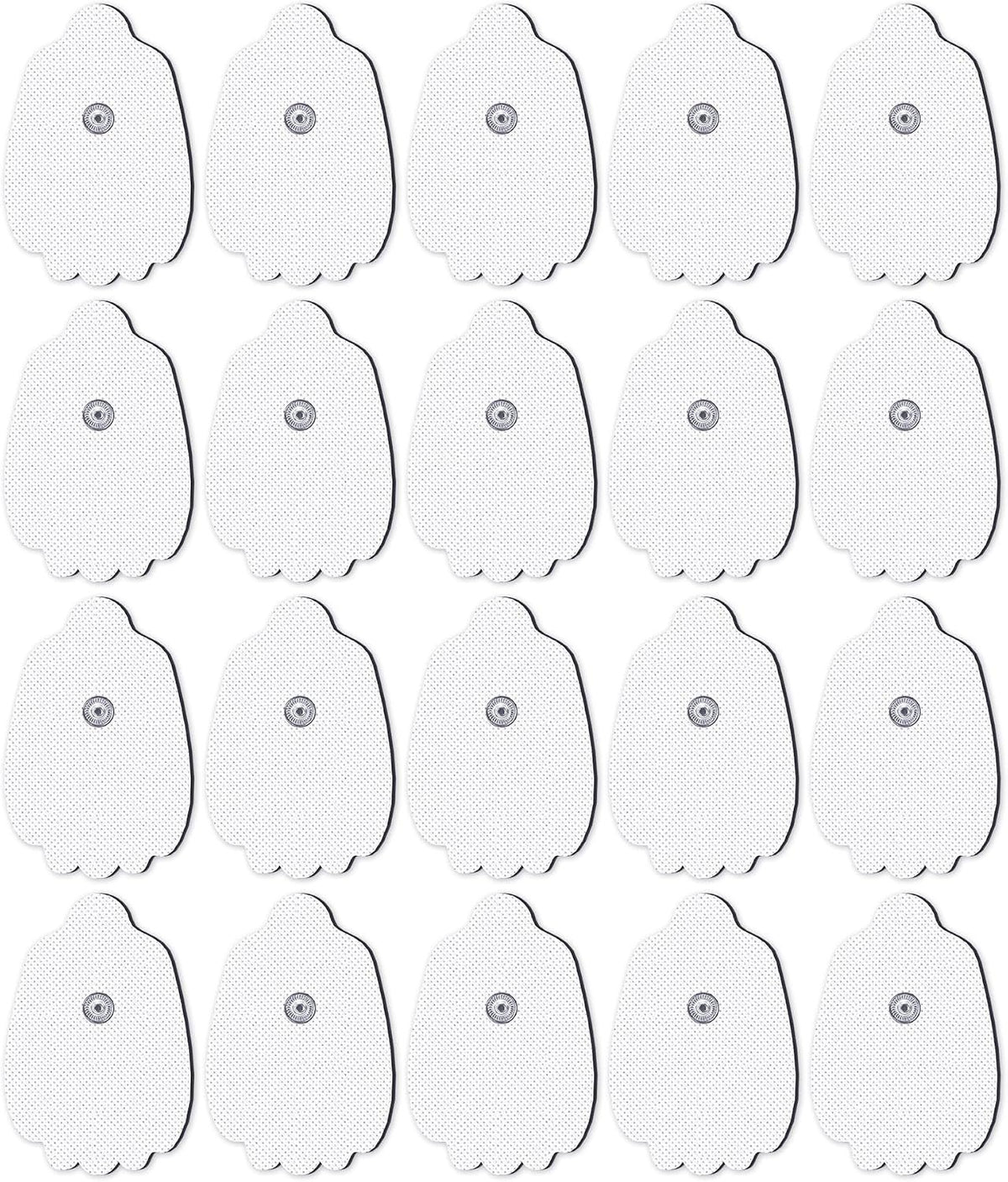 20-Pack TENS Unit Replacement Pads, Long-Lasting Snap Electrodes for 50 Times of Use per Pad, Latex-Free TENS Pads Set Compatible with TENS EMS Devices Using 3.5mm Button Lead Wires
