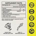 Mullein Drops for Lungs – USDA Organic Mullein Leaf Extract for Lungs & Bronchial Cleanse - Mucus Relief & Lung Detox - for Smokers & Allergy Sufferers - Made in USA - 4oz Tincture