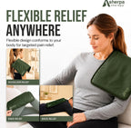 Flexible Hot and Cold Gel Pack, Large 11.5" x 14.5" | Reusable soft gel ice pack for injuries, recovery, dual-sided plush, medical grade for back, shoulder & muscle relief, green