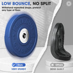 FEIERDUN Color Bumper Plate Set, 2-Inch Olympic Weight Plates, Low Bounce Rubber Barbell Plates with Stainless Steel Insert for Weightlifting, Strength Training, CrossFit & Home Gym, 10LB-370LB
