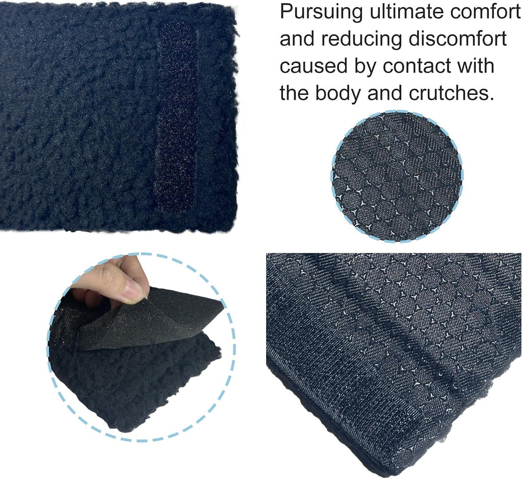 SPRING SEAON Plush Memory‑Foam Crutch Underarm Pad & Hand‑Grip Covers–Universal Fit, Breathable Moisture‑Wicking, Machine‑Washable Cushion for Crutches, Pain Relief & Chafing Protection