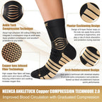 NEENCA Professional Compression Socks for Women Men Circulation, 20-30 mmHg | Copper Infused Fiber, Medical Ankle Socks for Pain Relief, Swelling, Neuropathy, Nurse, Travel, Pregnancy, Flight, Daily Wear