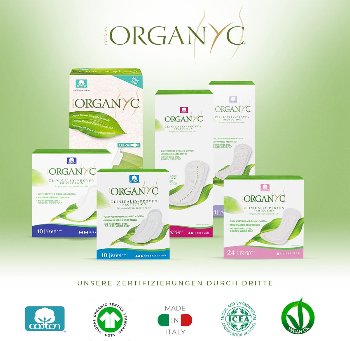 Organyc Sanitary Pads Organic Overnight