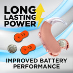 Powermax Size 13 Hearing Aid Batteries, 60 Count Long-Lasting Battery Pack, Orange Long Tab for Easy Change