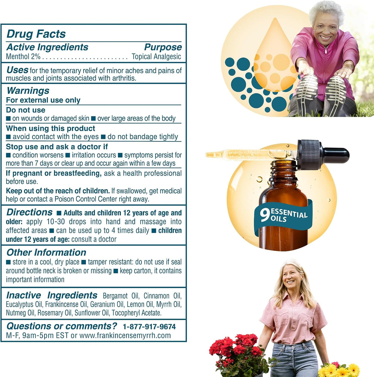 FRANKINCENSE & MYRRH Arthritis Combo: Rubbing Oil 2oz + Lotion 3oz, Premium | Combo: 2 oz oil + 3 oz lotion. Ease arthritis, joint, back & muscle pain. Menthol + 9 essential oils. Best Premium Solution.