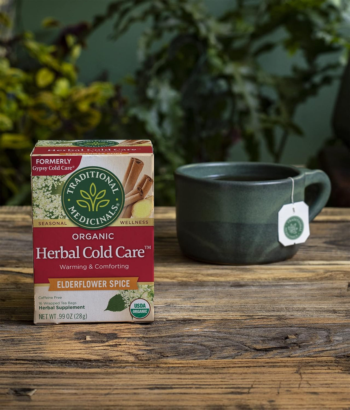 Traditional Medicinals Organic Herbal Cold Care Elderflower Spice Herbal Tea, Warm & Comforting Seasonal Wellness, 48 Tea Bags Total (Pack of 3)