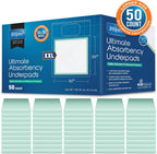 Inspire Extra Large Super Absorbent Disposable Bed Pads for Chronic Incontinence Ultra Thick and Absorbent Bed Pads Disposable Adult | Pee Pads for Adults (36" X 36" Pack of 50)