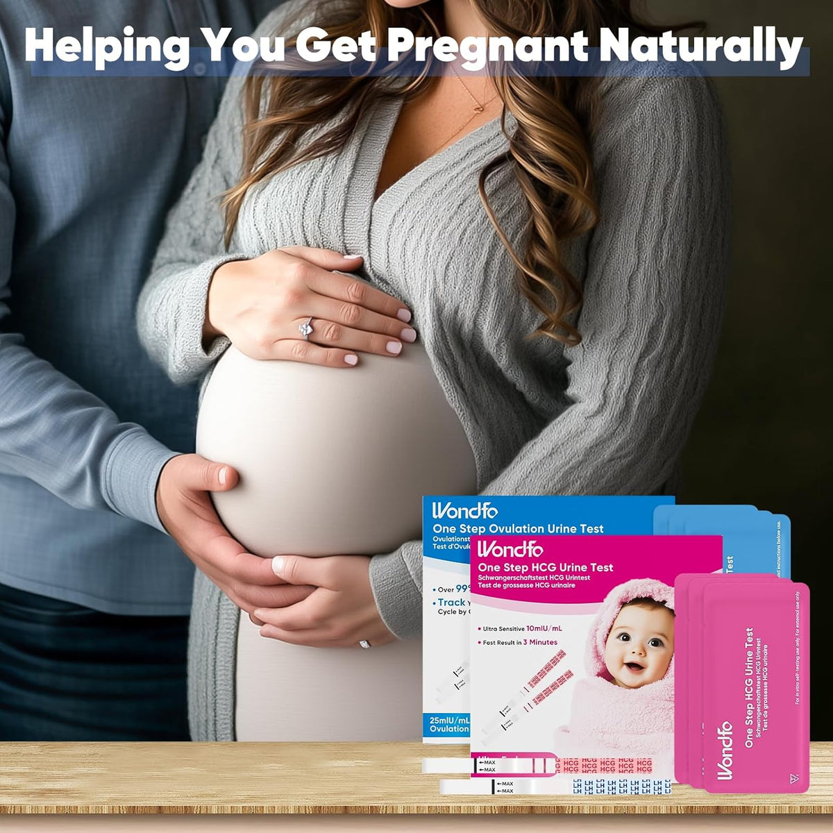 Wondfo Ovulation and Pregnancy Test Strips Kit – 50 Ovulation Test Strips + 20 Pregnancy Test Strips, Early Detection hCG & LH Urine Tests