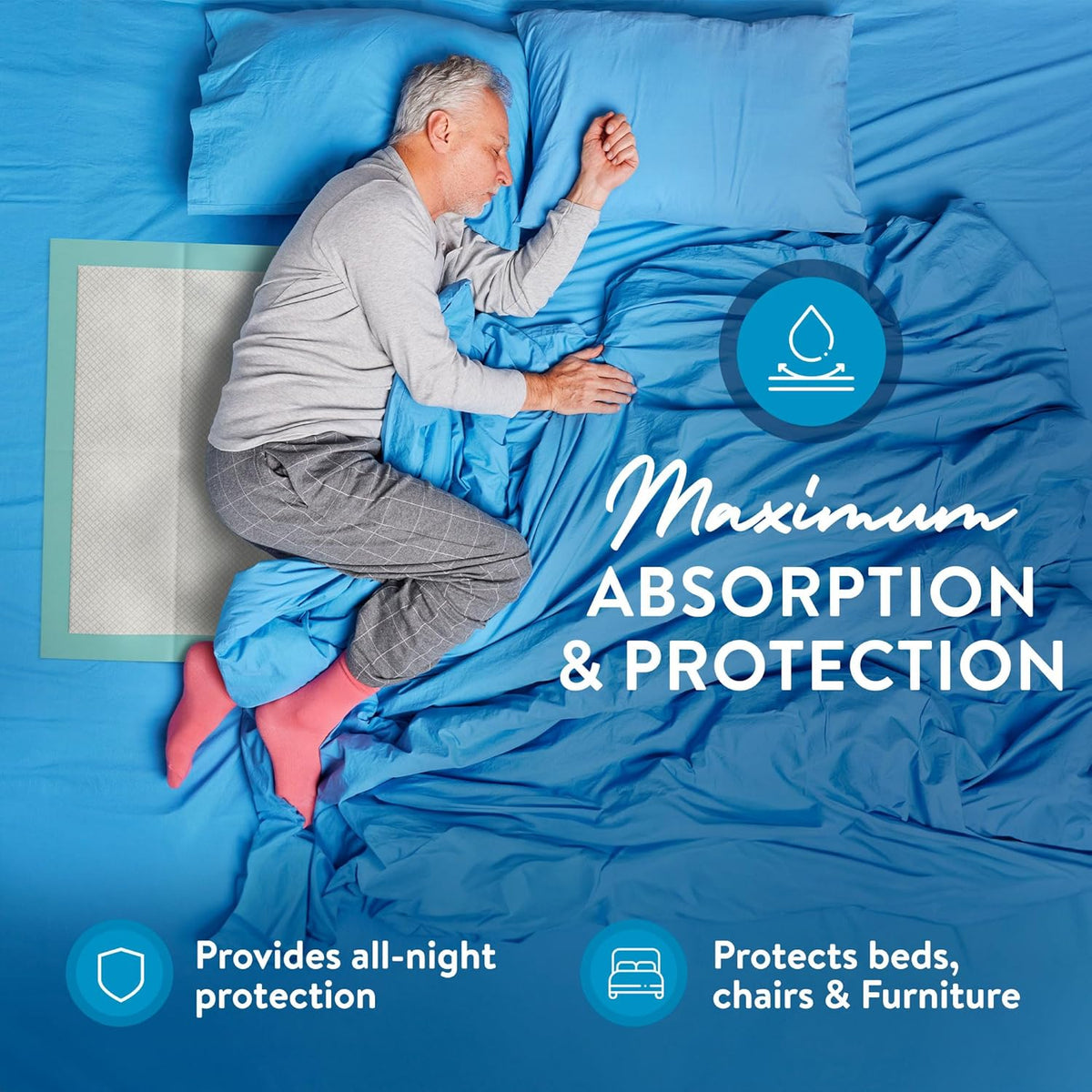 Inspire Extra Large Super Absorbent Disposable Bed Pads for Chronic Incontinence Ultra Thick and Absorbent Bed Pads Disposable Adult | Pee Pads for Adults (36" X 36" Pack of 50)