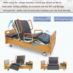 Electric Rotating Hospital Medical Beds for Senior Disabled Home Care Use | 750lbs, 90° Rotated Nursing Beds for Home Care with Adjustable Lateral Tilt & Backrest Leg Height