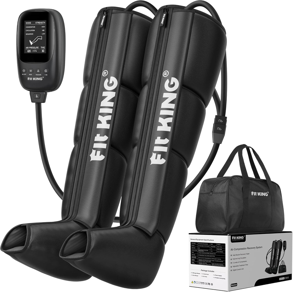 FIT KING Boots Pressotherapy Legs, Leg Massager to Improve Blood Circulation and Relieve Leg Pain Improve Sports Performance Relax Muscles