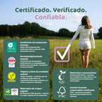 Naty Normal Pads without Wings | 100% Certified Organic Cotton in Contact with Skin | Certified Safe | Unscented, 0% Conventional Plastic | Absorbent Protection | 14 Count