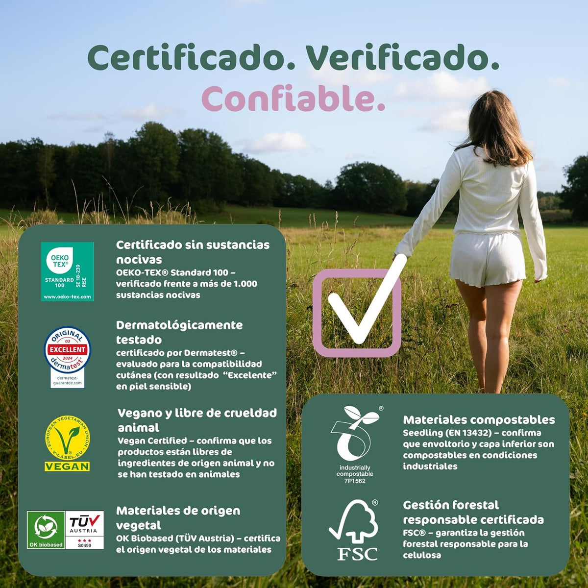 Naty Normal Pads without Wings | 100% Certified Organic Cotton in Contact with Skin | Certified Safe | Unscented, 0% Conventional Plastic | Absorbent Protection | 14 Count