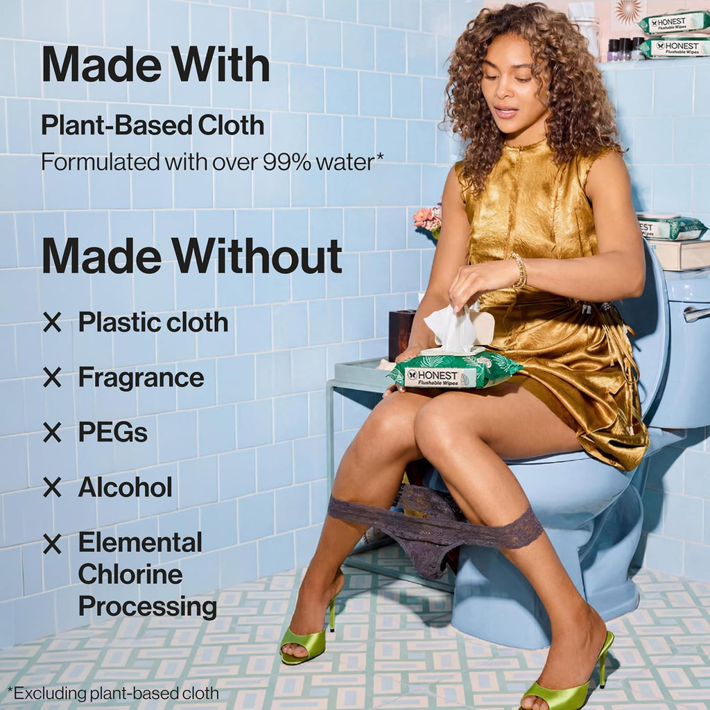The Honest Company Flushable Wipes, Hypoallergenic, Tropical Leaves, 126ct