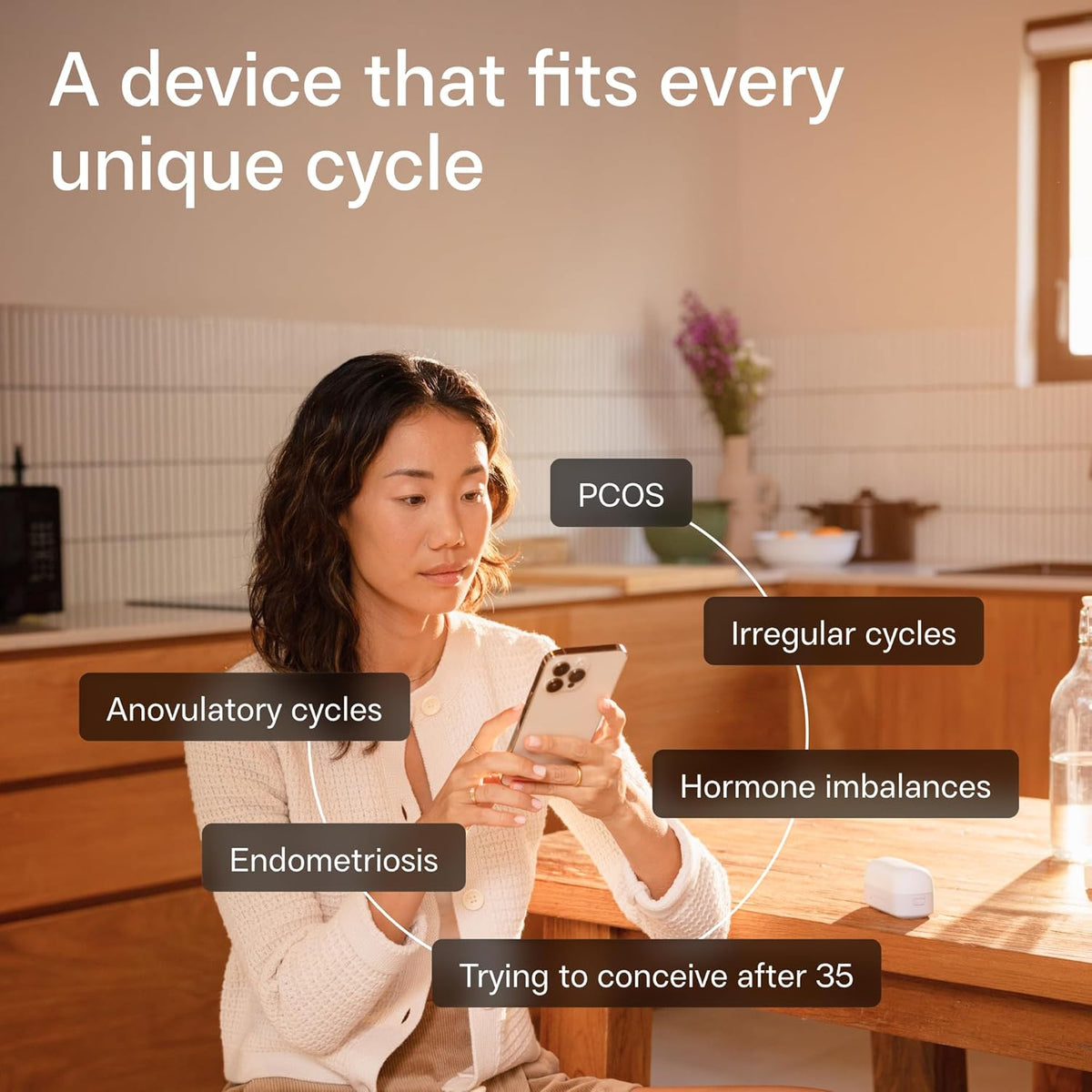 Inito Fertility Monitor & Hormone Tracker for Women | Track and Confirm Ovulation | Measures Estrogen, LH, PdG, FSH |Includes 15 Strips + Free app (Compatible with All iPhones)