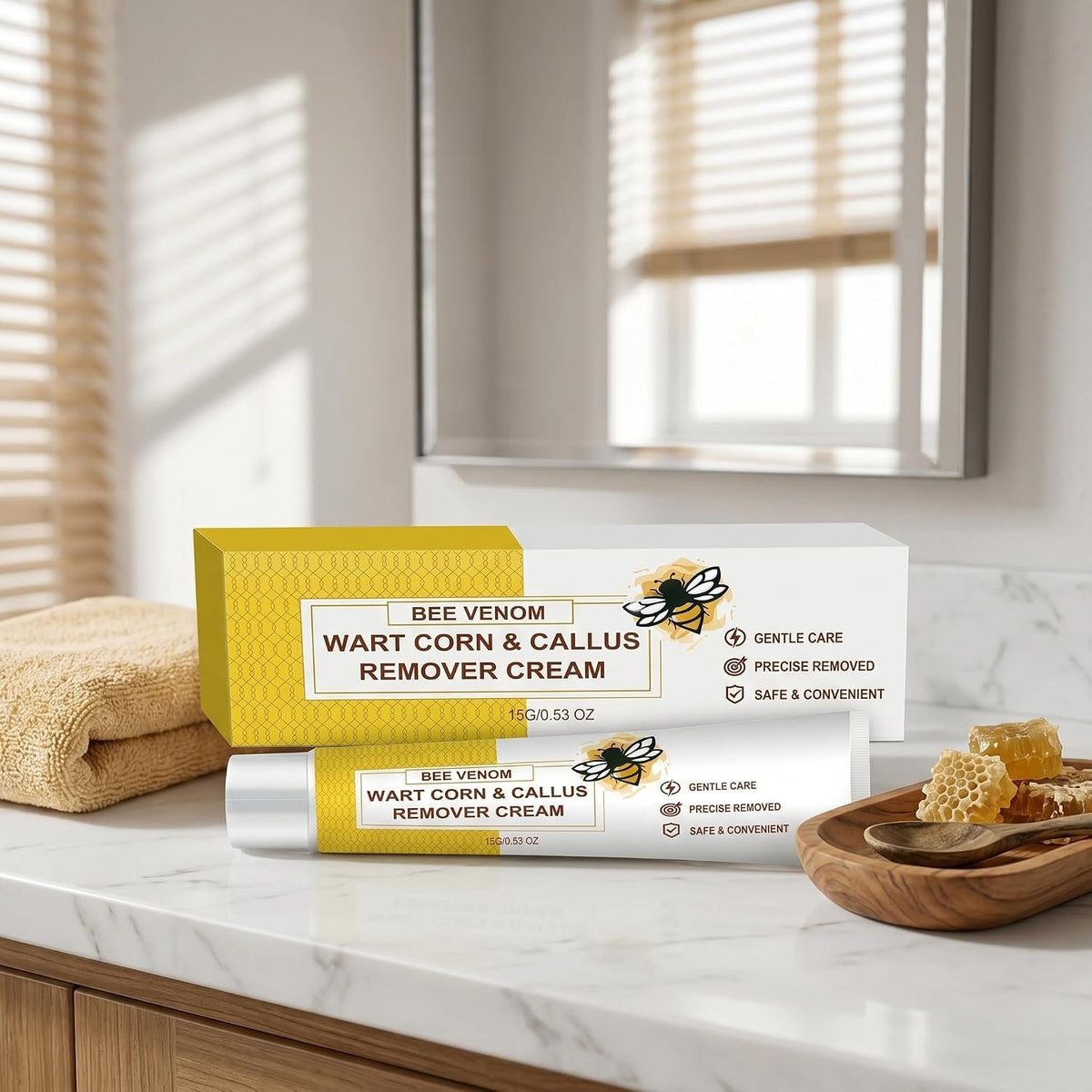 Bee Venom Skin Smoothing Cream – Gently Softens Rough Skin, Calluses & Corns, Moisturizing Body Lotion for Silky, Supple & Comfortable Skin – Gentle Daily Care for Feet, Hands & Body – 15g (0.53 oz)