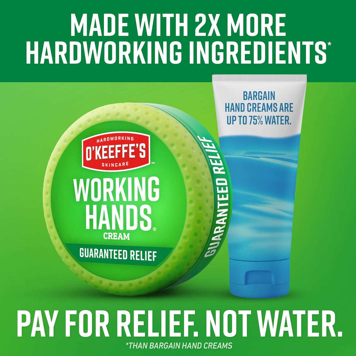 O'Keeffe's Working Hands Cream 76g Jar - Guaranteed Relief for Very Dry Hands. Relieves & Repairs Extremely Dry, Cracked Hands. Tough on Dryness, Gentle on Sensitive Skin. Non-Greasy, Unscented