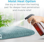 Pure Enrichment PureRelief Ultra-Wide Microplush Heating Pad - 20” x 24” XXL Size & 6 Heat Settings for Temporary Neck, Shoulder & Back Pain Relief - Moist Heat Option & Machine Washable (Sea Glass)