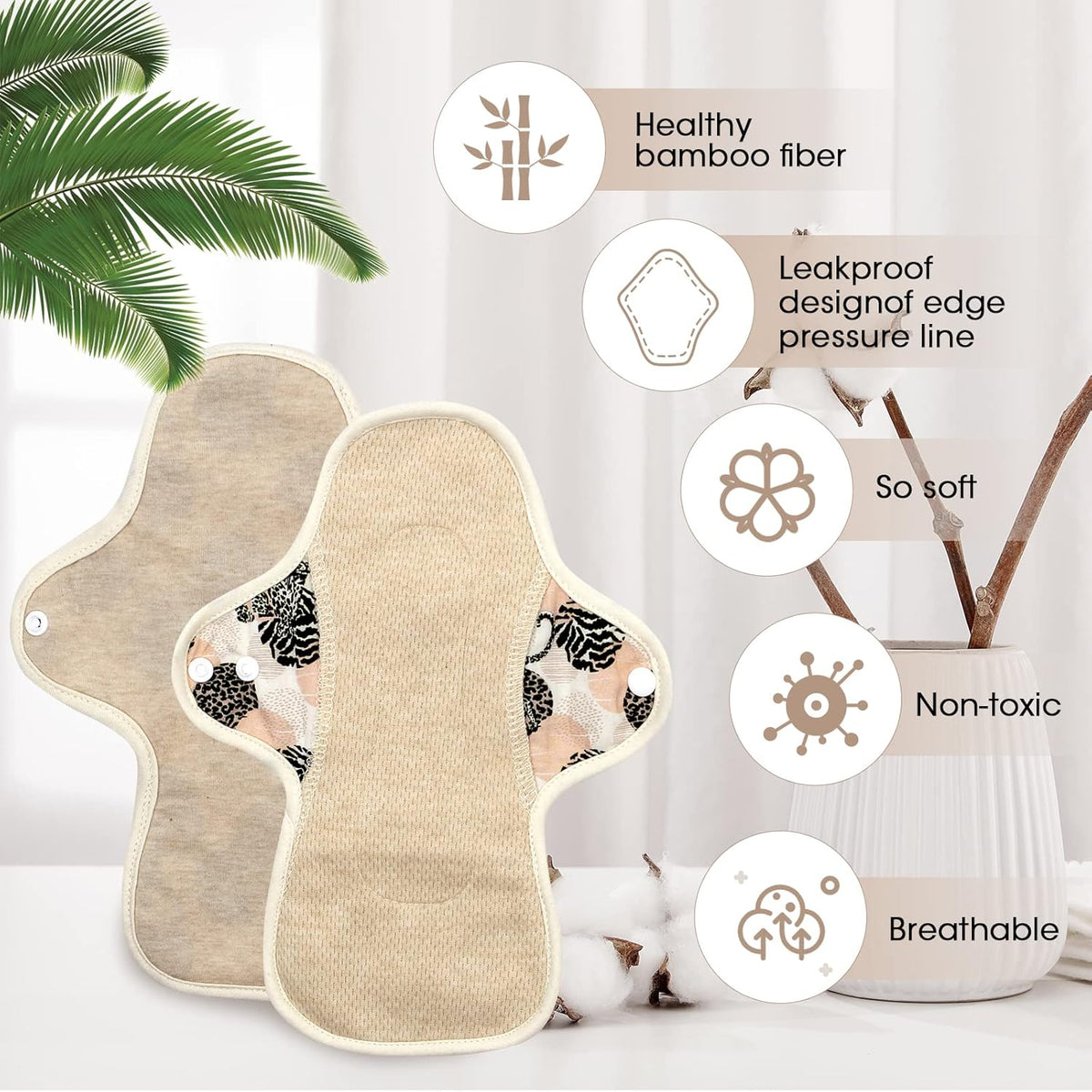 MQUPIN Panty Liners Reusable Organic 5 pieces