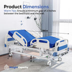 Premium Full Electric Hospital Bed for Home Use, 5 Function Medical Bed with 4.7” Foam Mattress, Height Adjustable, Central Locking System, Includes Sheets (2X)