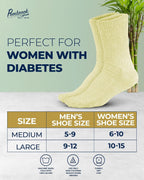Pembrook® Diabetic Socks for Women 6 Pairs Bamboo Viscose Non-Binding Neuropathy Moisture-Wicking Circulation Support