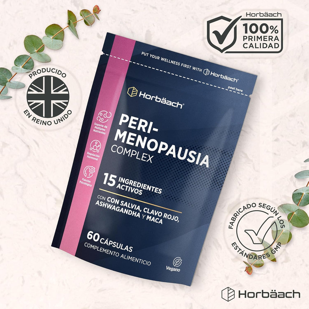 Perimenopause Supplement | with Maca, Red Clover, Sage Extract, Ashwagandha and more! | 60 Vegan Capsules | Horbaach