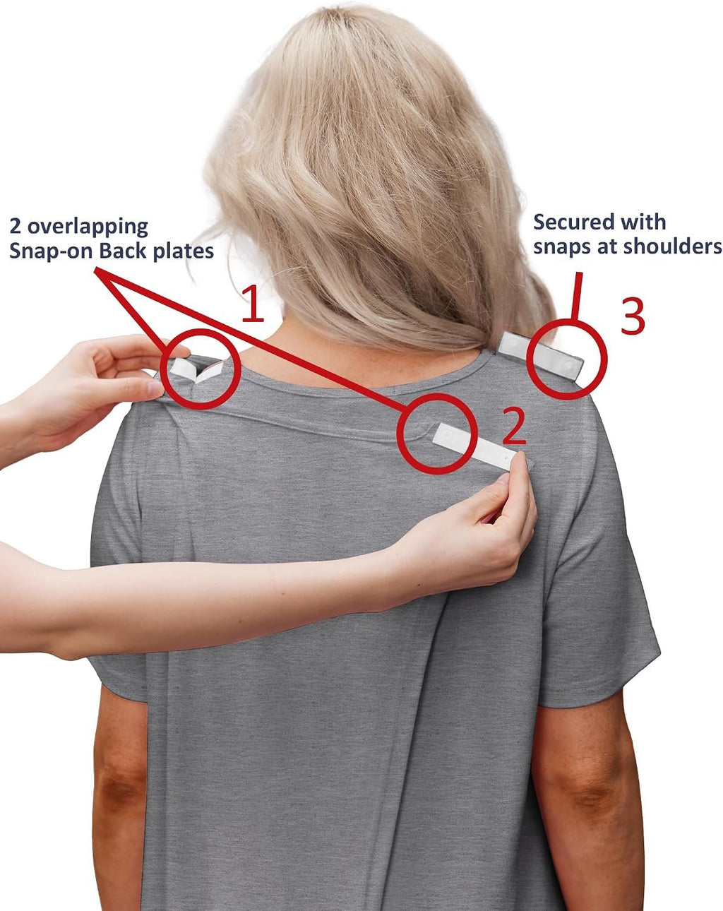 Deyeek Hospital Gowns for Women Tear Away Snap Open Back Post Surgery Dress