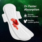 Evereve Ultra-Thin Nights Sanitary Pads for Women, XXL+ 360mm, 22 Pads, 60% Longer & Wider Back, Soft & Breathable, Rash-Free Comfort, 2X Faster Absorption, Dry Feel Protection, Heavy Flow Night Use