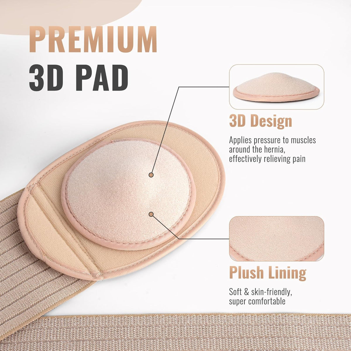 Navel Hernia | Male and Female Abdominal Hernia | Belly Button Type Hernia Tier, with a Hernia Compression Pad | Abdominal Gastric Post-Surgery Support Band