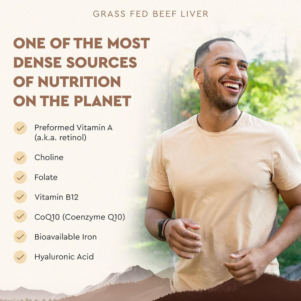 Ancestral Supplements Beef Liver Support Capsules, Iron & Energy, 180 Ct