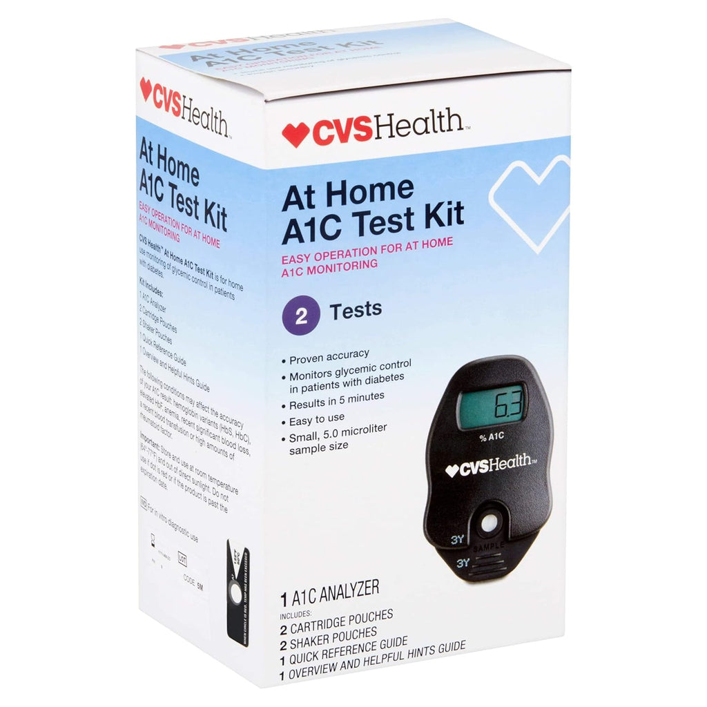 CVS Health A1C At Home Test Kit, Home Use Monitoring of Glycemic Control, Easy Operation, 4 Items