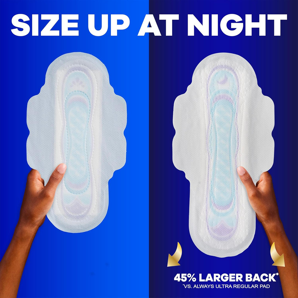 Always Ultra Thin Pads without Wings, Size 1, Regular, 132 Count (3 Packs of 44)