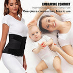 Postpartum Belly Band,C Section Belly Binder,Abdominal Binder Post Surgery Girdle,Tummy Tuck Compression Wrap Waist Trainer, Black