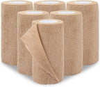 Self Adhesive Bandage Wrap 4 in, Elastic Vet Wrap, Athletic Sports Wraps | 6 Pcs 4 in × 5 yd, Stretch and Cohesive, Breathable and Soft, Tear Easily, Help Prevent Sprains, for Human Dog and Horse