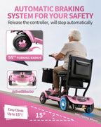 Lightweight Mobility Scooters for Seniors&Adults, Foldable 4 Wheel Scooter