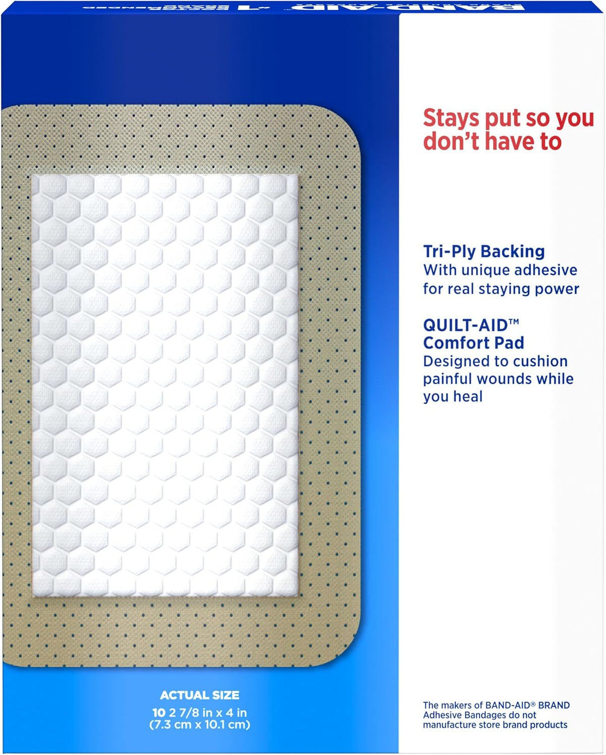 BAND-AID Brand Tru-Stay Sheer Adhesive Pads, Large Size, 10 Count | Lightweight Breathable Protection, Sterile Wound Care for Minor Cuts & Scrapes, First Aid Kit Essential, Dependable Bandages