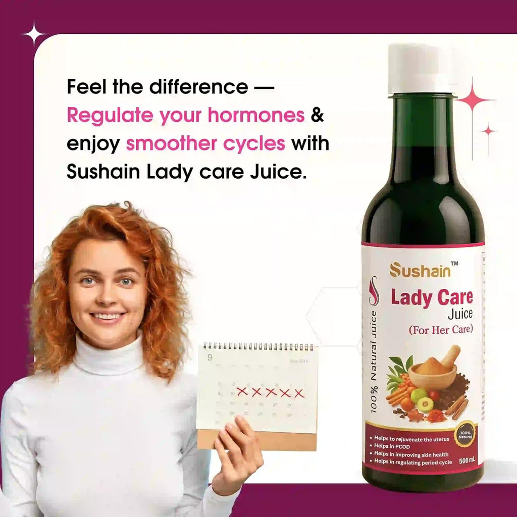 Sushain Lady Care Women Wellness Juice 1000ml | PCOS & PCOD Support Herbal She Care Juice | Hormonal Balance Supplement for Women | Period Pain Relief