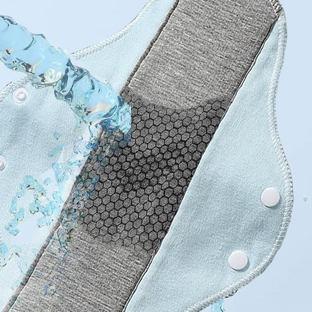 6 Pack Washable Sanitary Pads Reusable Cotton Cloth Pads for All Women