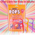 Flavored Floss Picks, 300 Count, Dental Floss Picks for Teeth with Fun Fruit Flavors, Flosser Picks for Adults and Children, | Grape, Orange & Cherry Flavor