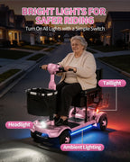 Lightweight Mobility Scooters for Seniors&Adults, Foldable 4 Wheel Scooter