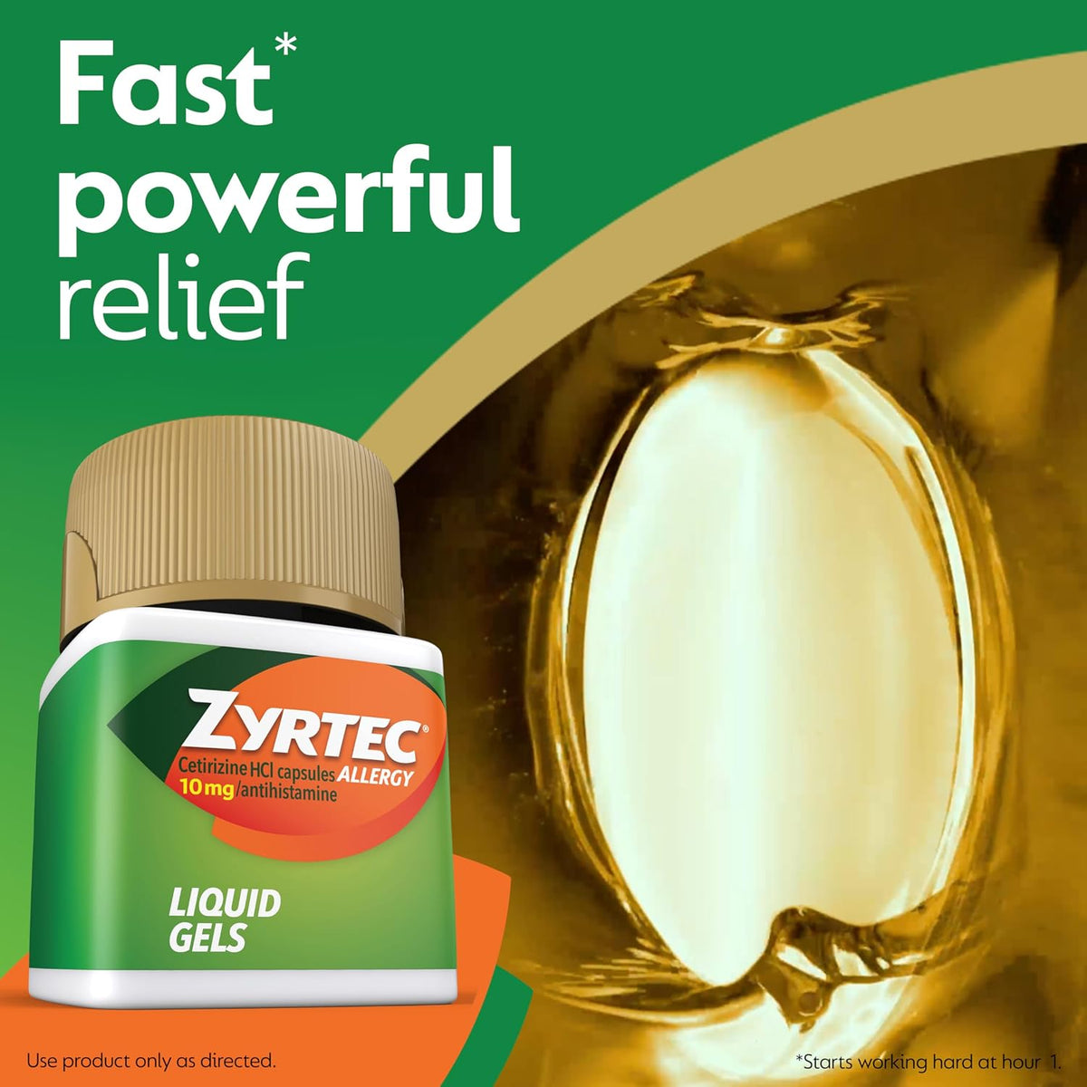 Zyrtec 24-Hour Allergy Relief Liquid Gels, 10 mg Cetirizine HCI, 40+3 ct