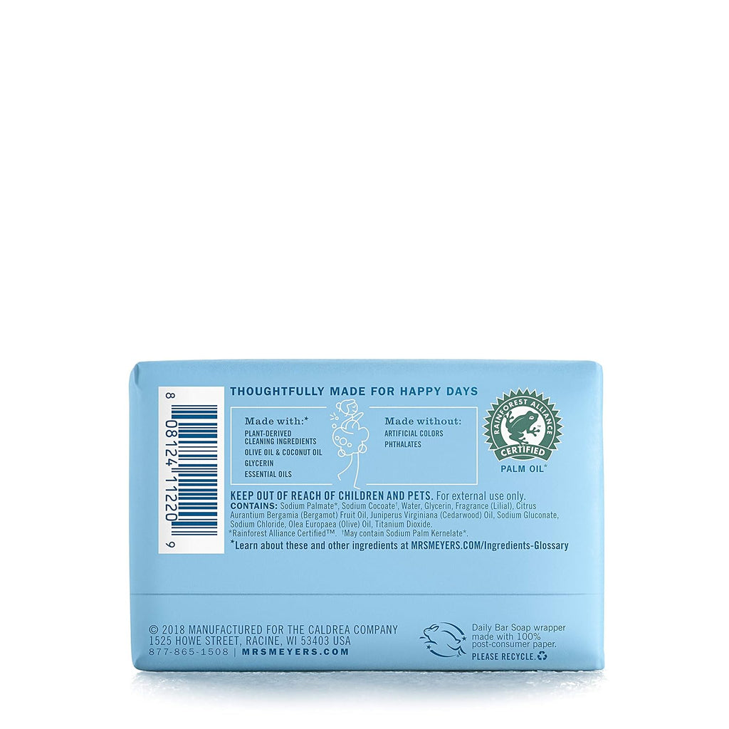 MRS. MEYER'S CLEAN DAY Bar Soap, Rain Water, 5.3 oz, 1 Bar