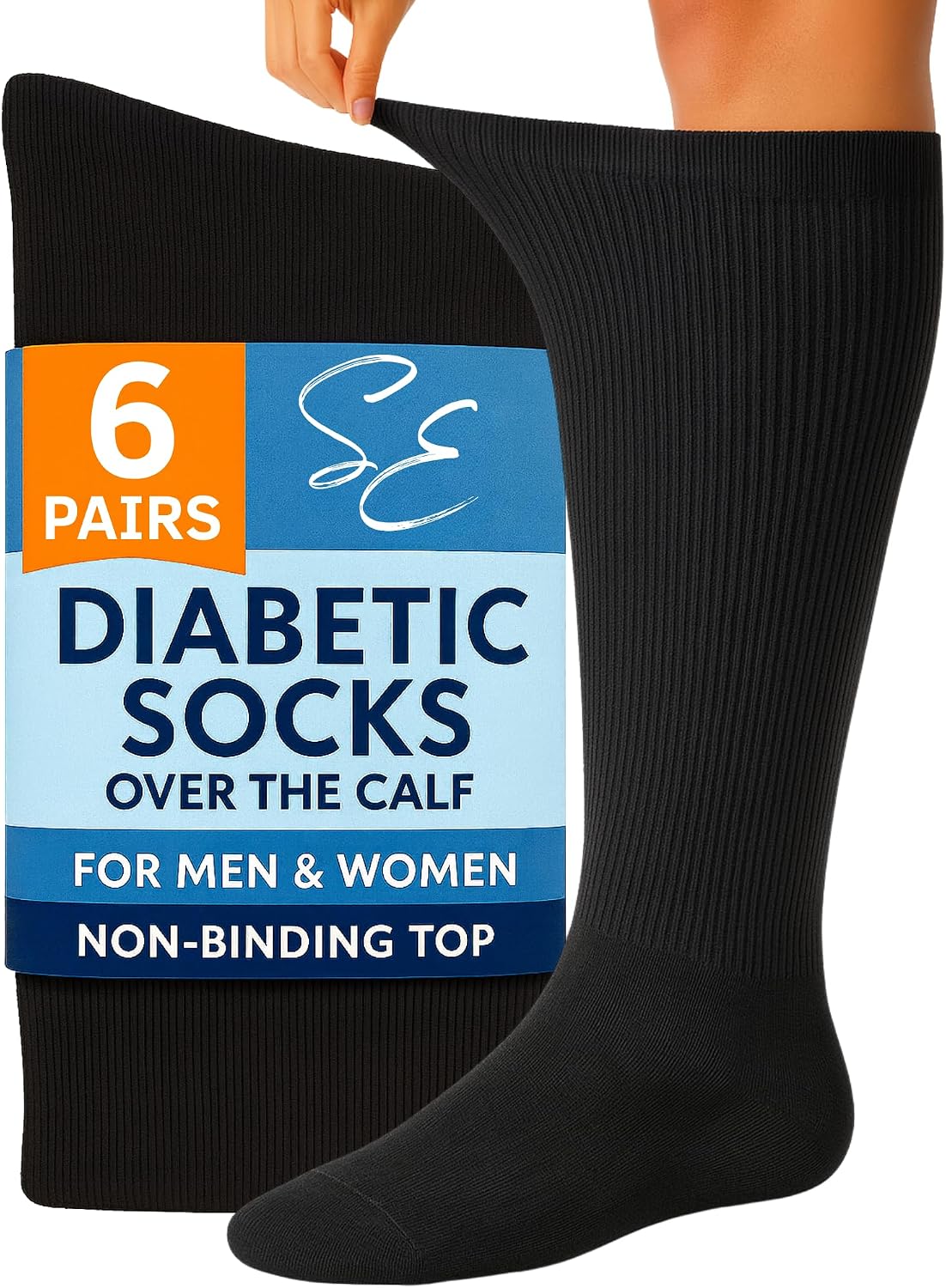 Special Essentials Diabetic Socks Over-the-Calf Men & Women, Non-Binding