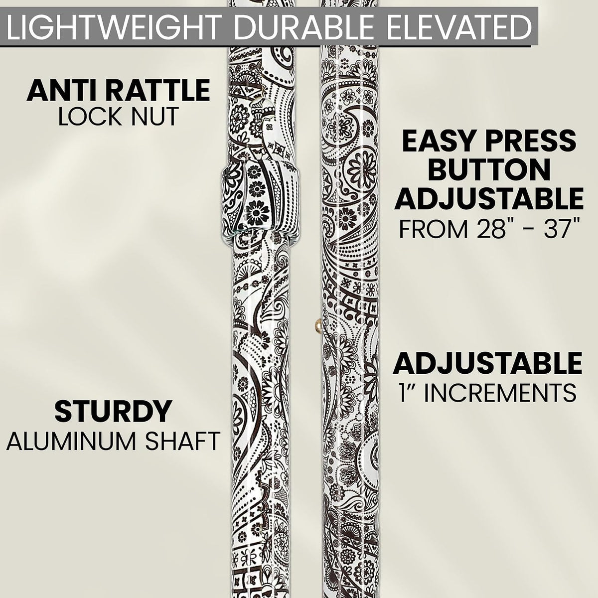 Stylish Walking Sticks – Rhinestone Collar Designer Adjustable Canes Colorful – Best Gift for Men and Women Light Weight Aluminum Shaft & Safe to Walk