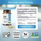 DIM Supplement 200 mg | Estrogen Balance for Women & Men | Hormonal Acne, Hormone Balance, Menopause & Antioxidant Support | Clean Label Project Certified, Vegan & Soy Free Diindolylmethane | 60 Ct.