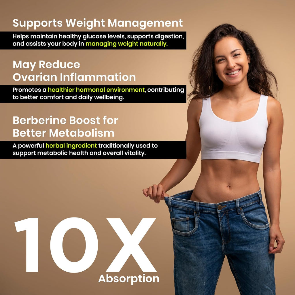 Health Veda Organics PCOS Support Supplement for Women | Myo-Inositol + D-Chiro Inositol 40:1 | 60 Plant-Based Veg Tablets | Support Regular Menstruation
