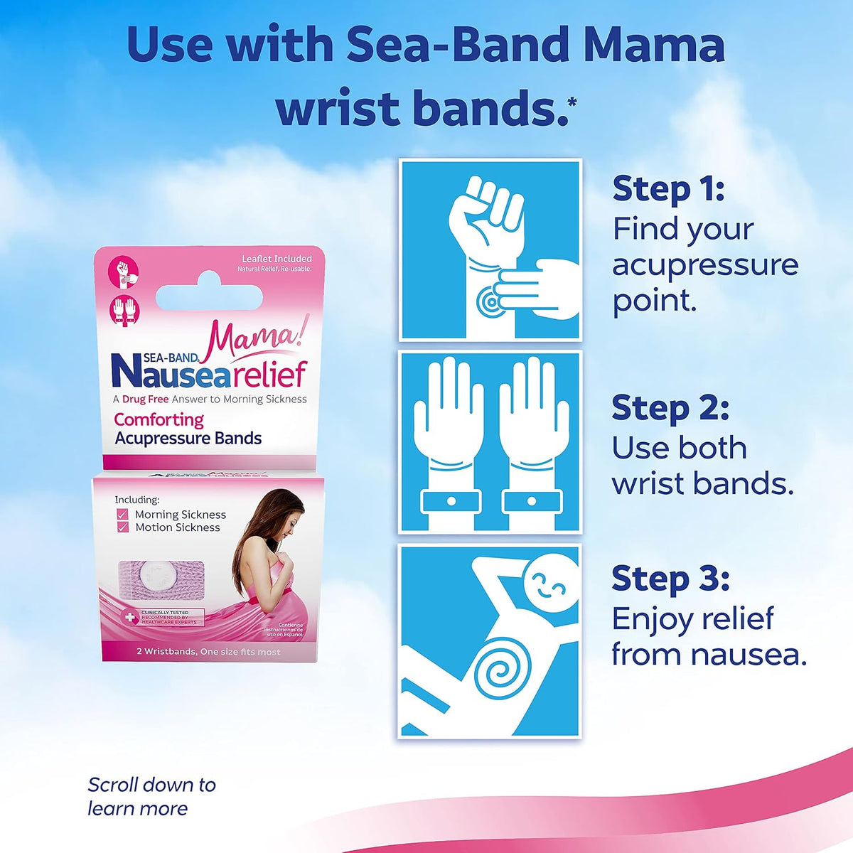 Sea-Band Sugar Free Ginger Travel Lozenges for Motion Sickness 24 Pieces | Morning sickness relief, drug free, HSA/FSA approved, 24 lozenges, sugar free