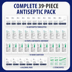 MFASCO Antiseptic Wound Care Travel Pack | 39 Piece First Aid Kit Refill