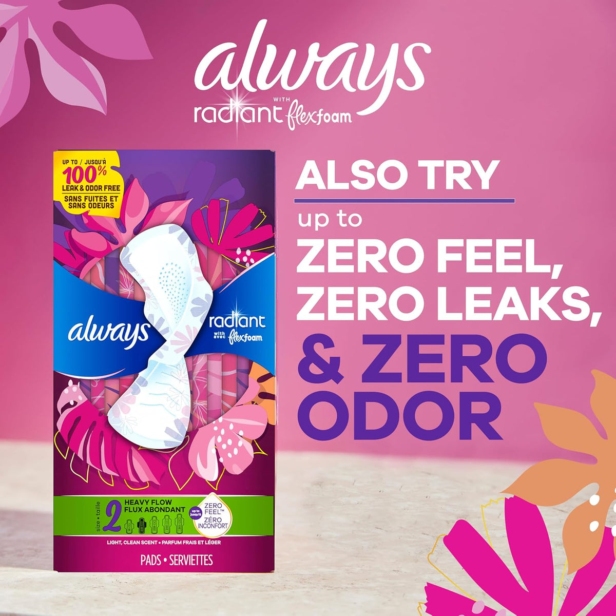 Always Infinity Feminine Pads for Women, Flexfoam Pads with Wings, Size 3, Extra Heavy Absorbency, Unscented, 84 Count (3 Packs of 28)