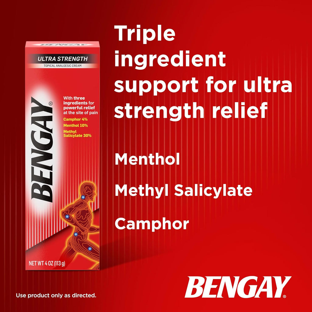 Bengay Ultra Strength Cream, Camphor Menthol & Methyl Salicylate, 4 oz